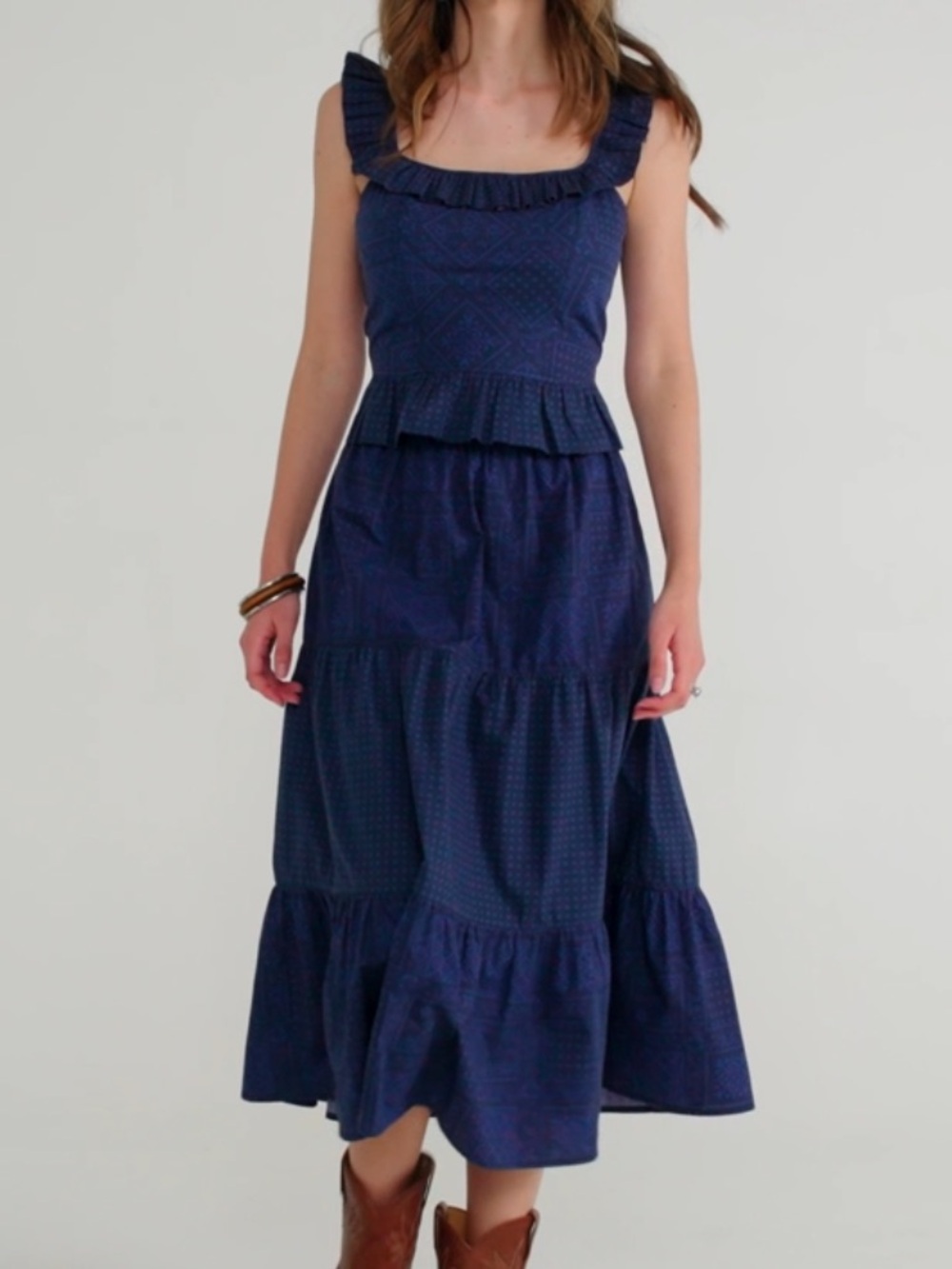 Tecovas Navy bandana peplum